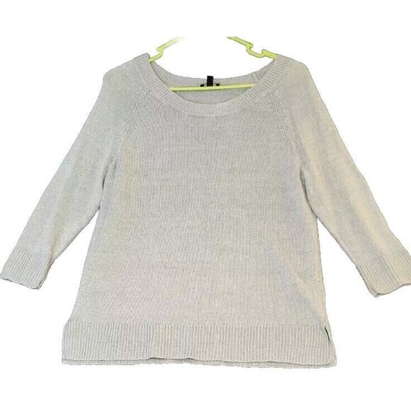 Talbots Petites Linen Lightweight Green Gray Beachy Coastal Sweater Size‎ MP - Picture 1 of 7